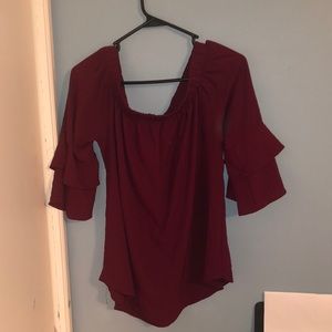 Large burgundy dress shirt